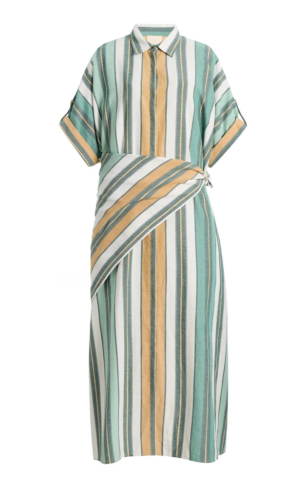 Melanie Caftan Cotton-Blend Midi Dress