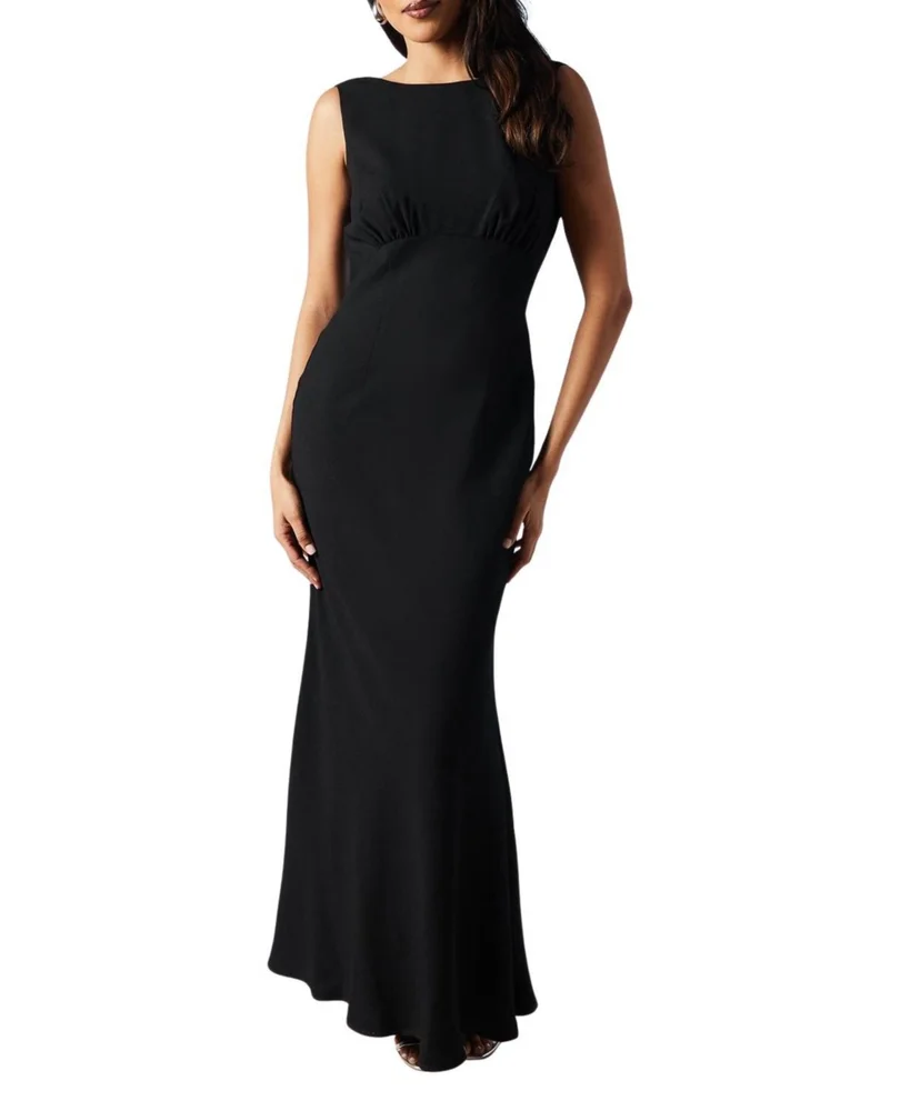 Cowl Back Maxi Bridesmaid Dress