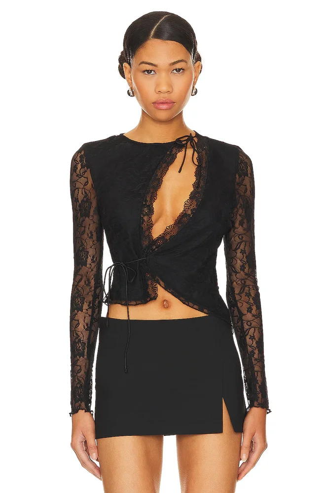 Anahi Wrap Lace Top