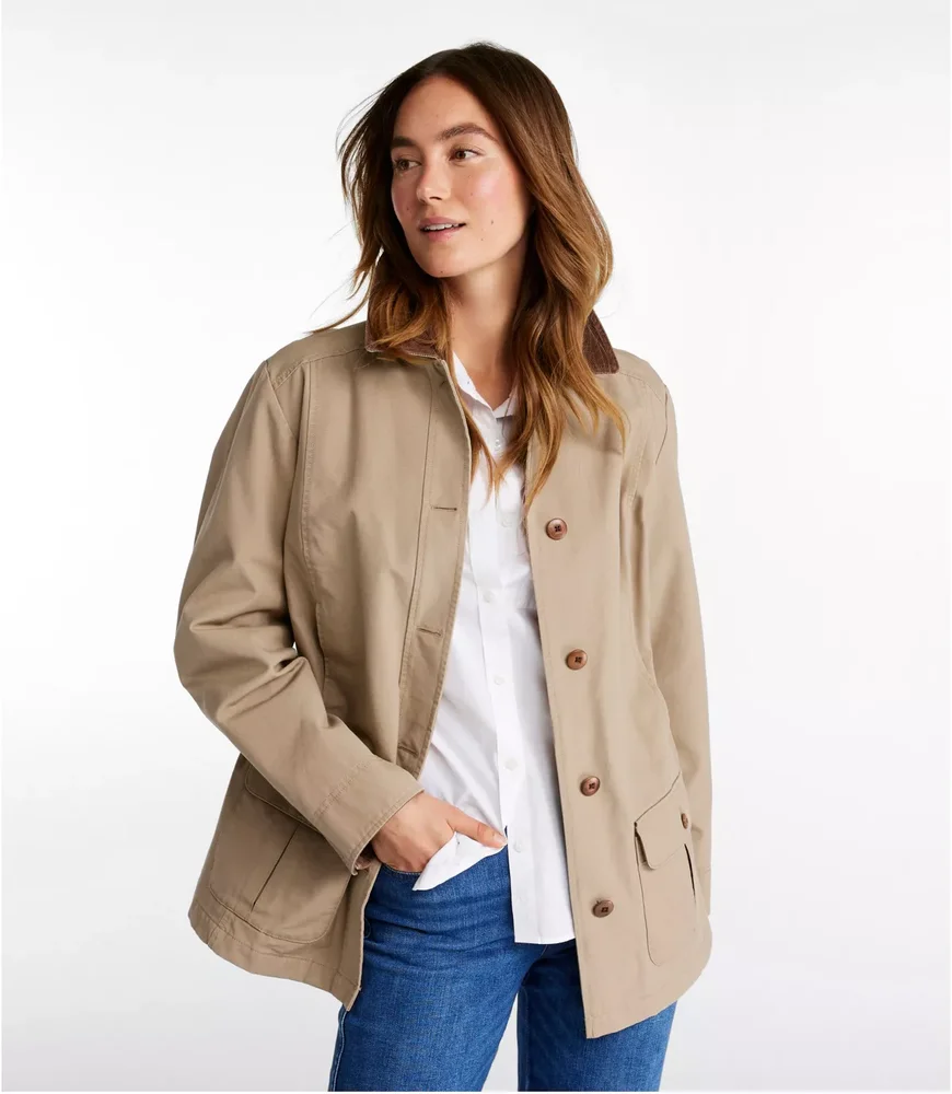 Women's Adirondack Barn Coat Flannel-Lined (Dark Khaki)