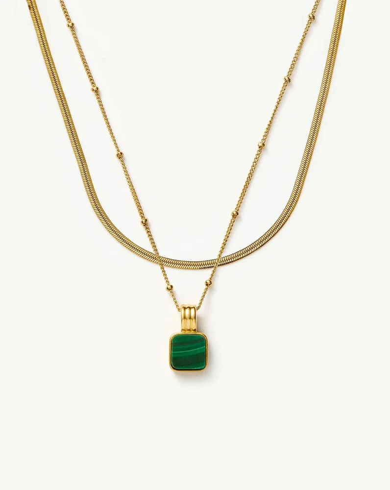 Malachite Necklace Set