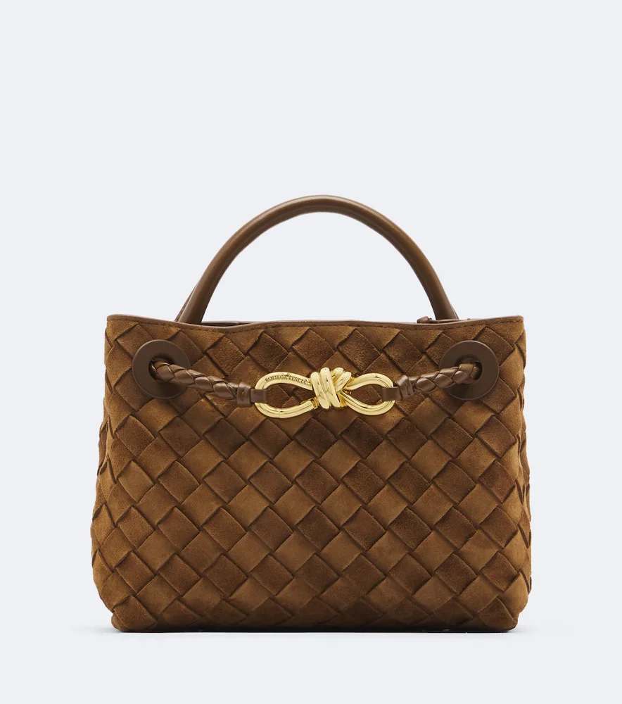 Andiamo Mini suede top-handle bag