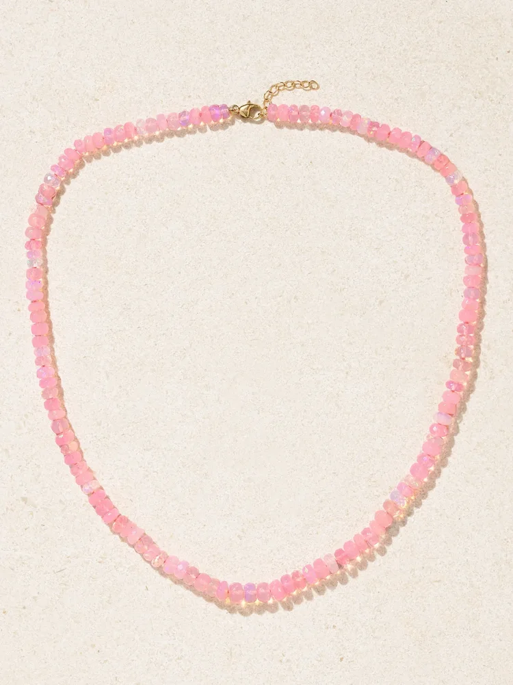 14-karat gold opal necklace