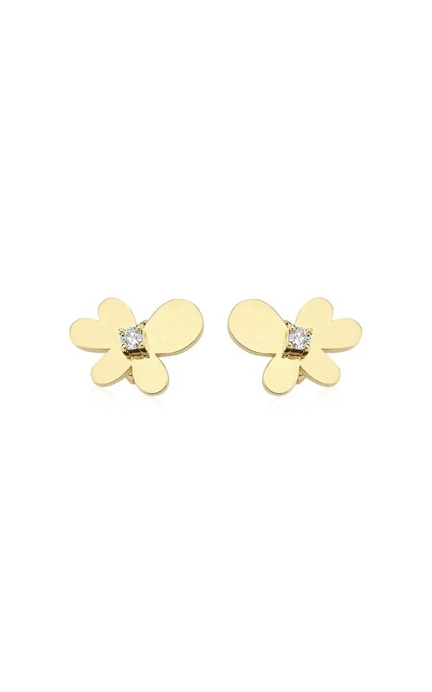 14K Yellow Gold Diamond Earrings