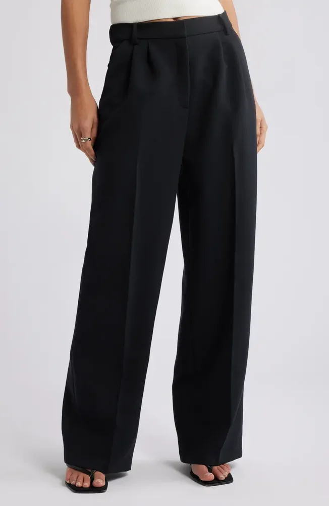 Icon Twill High Waist Wide Leg Trousers