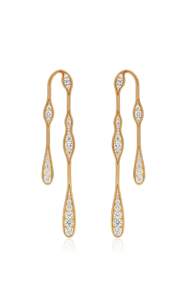 18K Yellow Gold Diamond Earrings