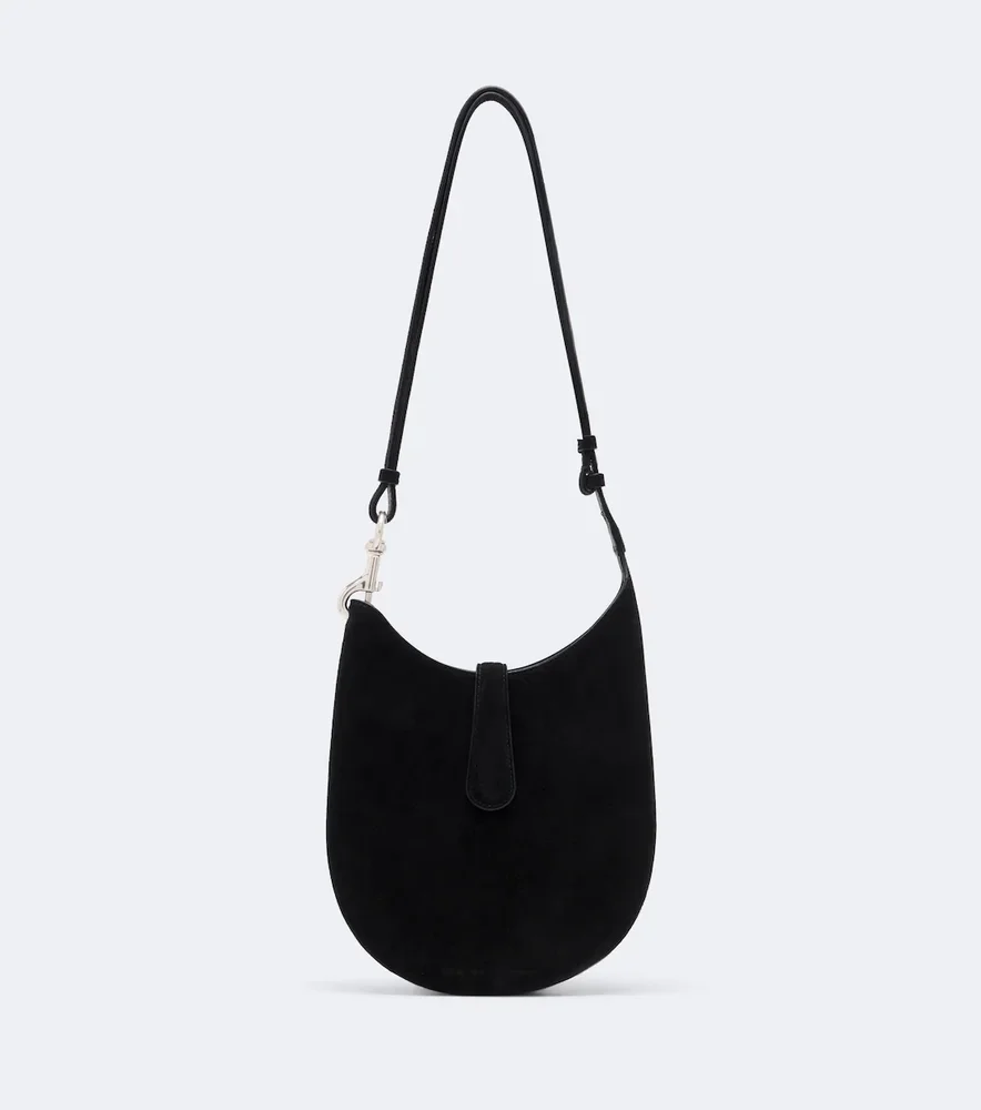 Mini Bean Sling suede shoulder bag
