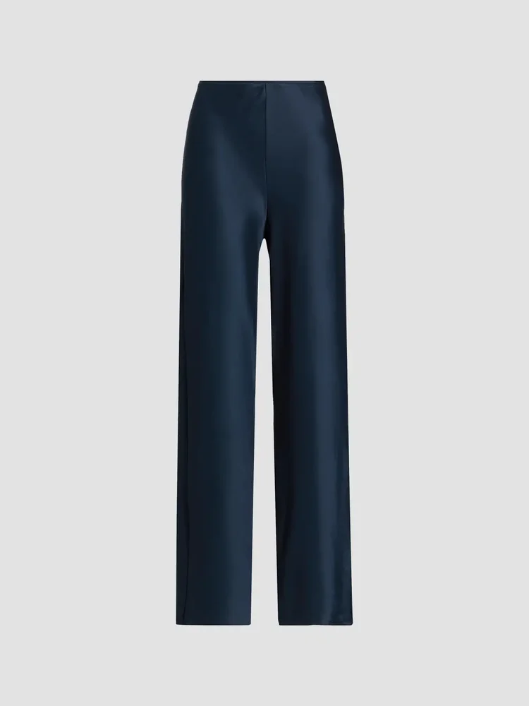 Gale Satin Mid Rise Bias Pant