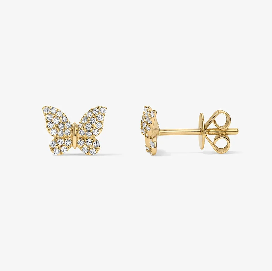 Mini Token Pave Butterfly Studs