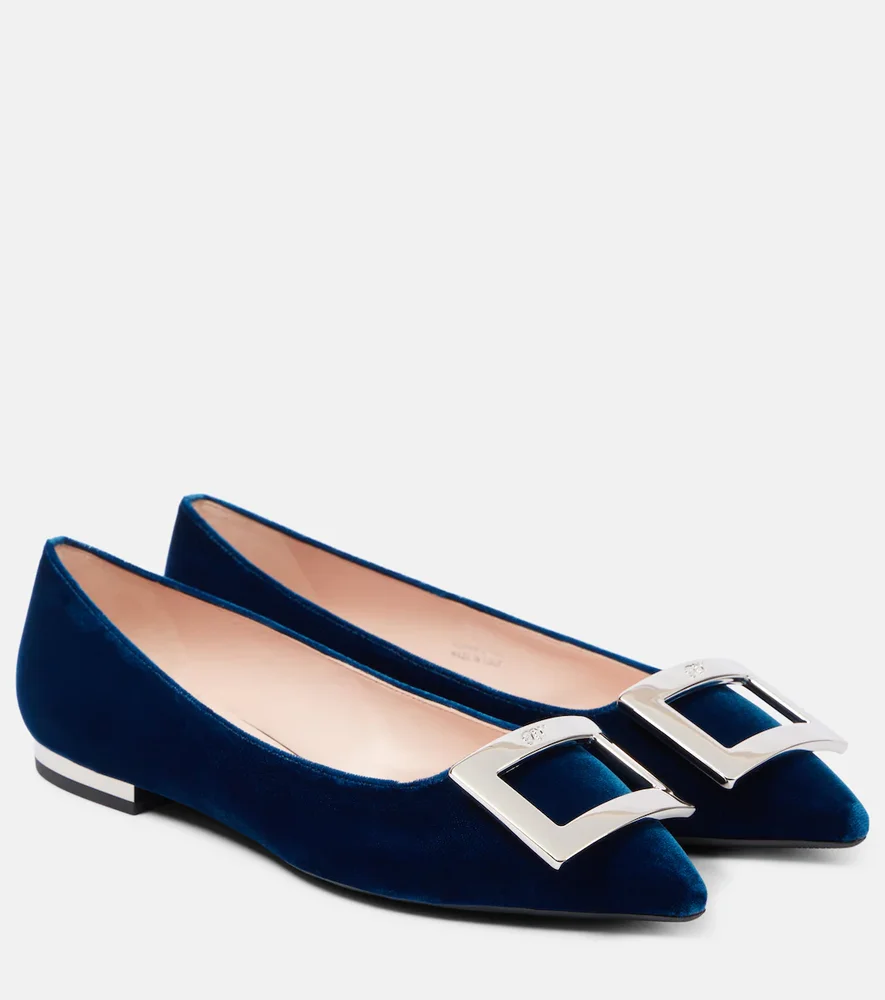 Velvet ballet flats