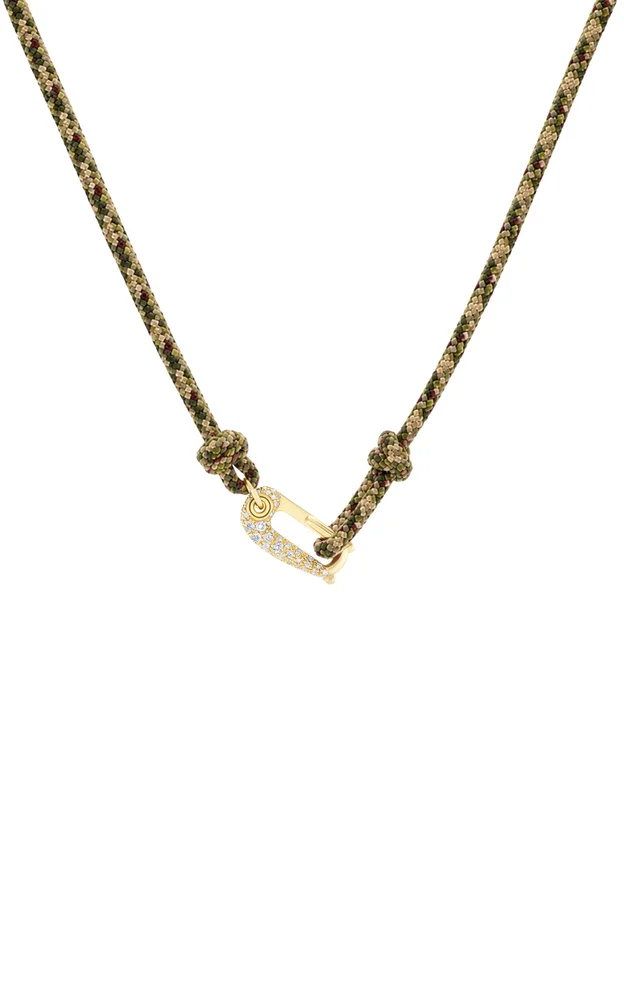 14K Yellow Gold Diamond Lock It on Camo Cord