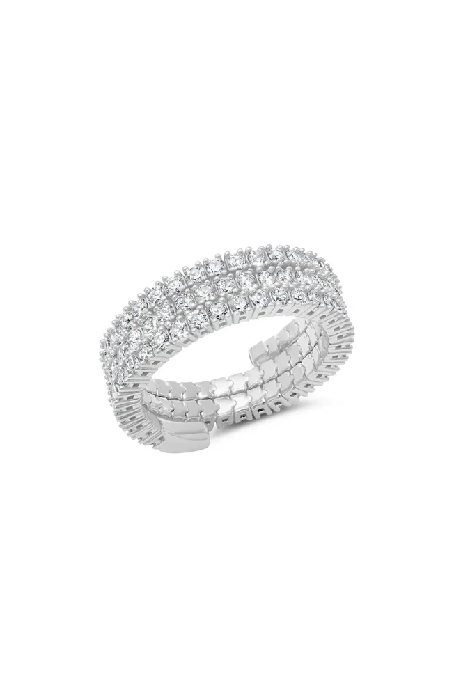 Three Row Cubic Zirconia Band Ring