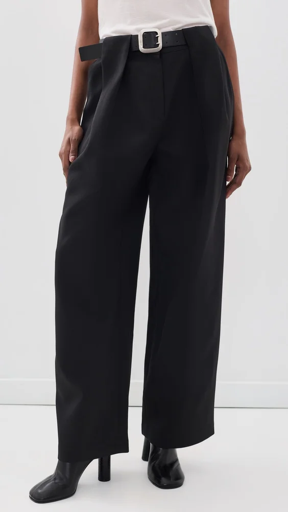 Matteo Belted Tuck Trousers