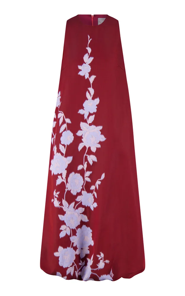Rose Fil Coupé Bubble Hem Dress