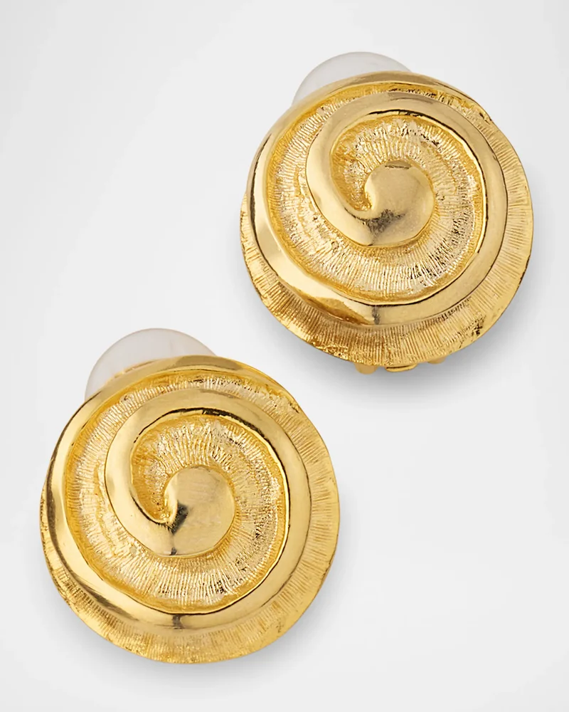 Swirl Button Clip-On Earrings