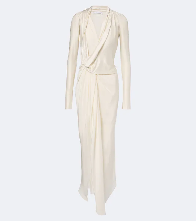 Lea draped jersey midi dress