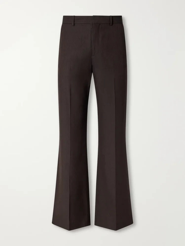 Straight-Leg Herringbone Trousers