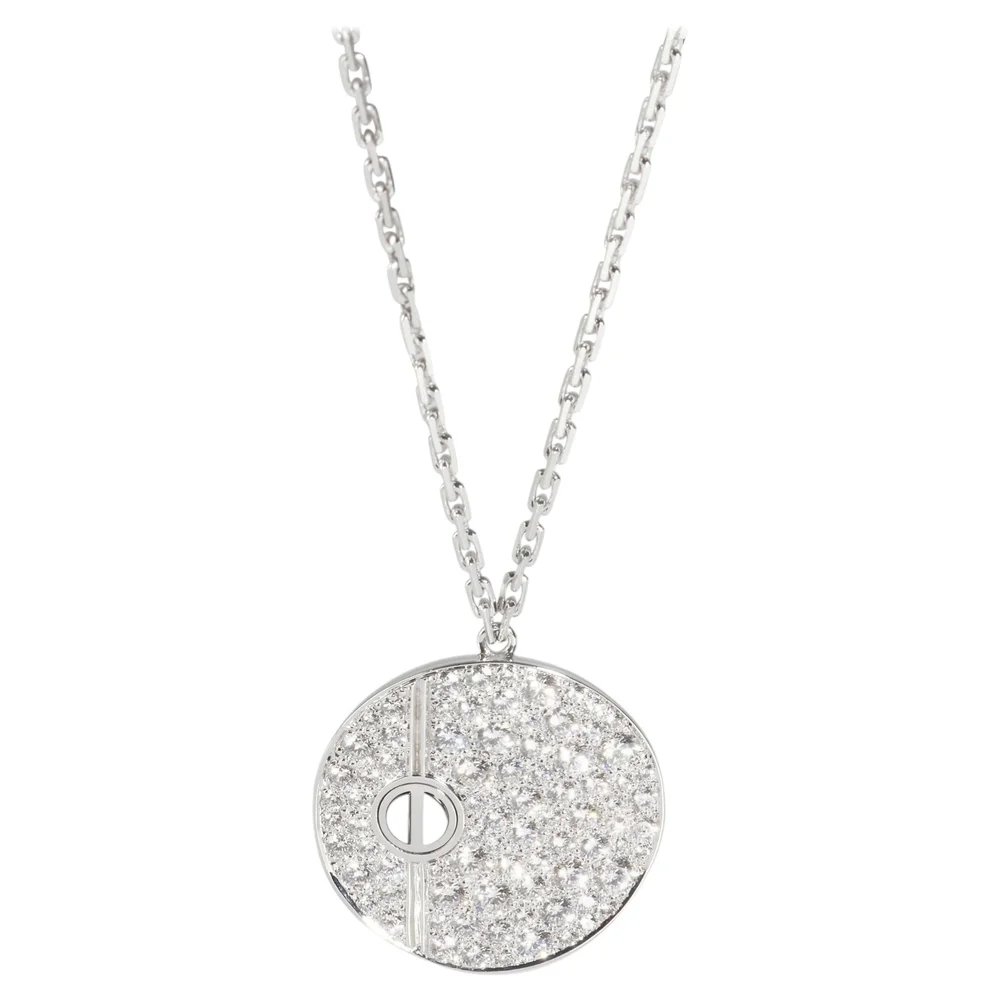 Pre-Owned LOVE Pendant in White Gold, Diamonds and Black Ceramic (Excellent)