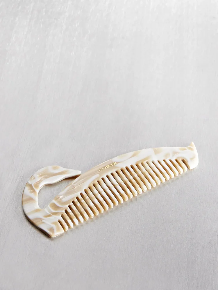 Swan marbled acetate hair comb