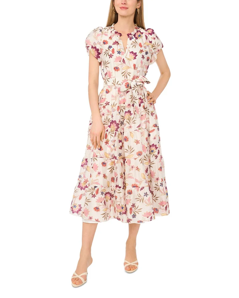 Puff Sleeve Midi Dress