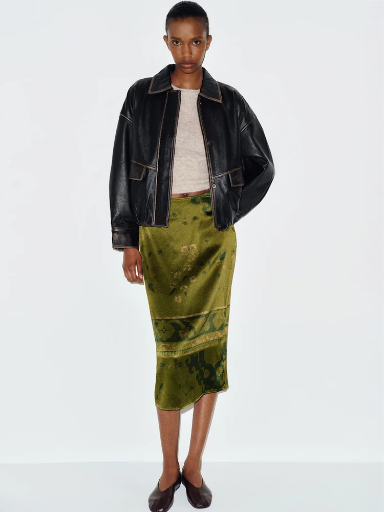 Helen Low Waist Silk Midi Skirt
