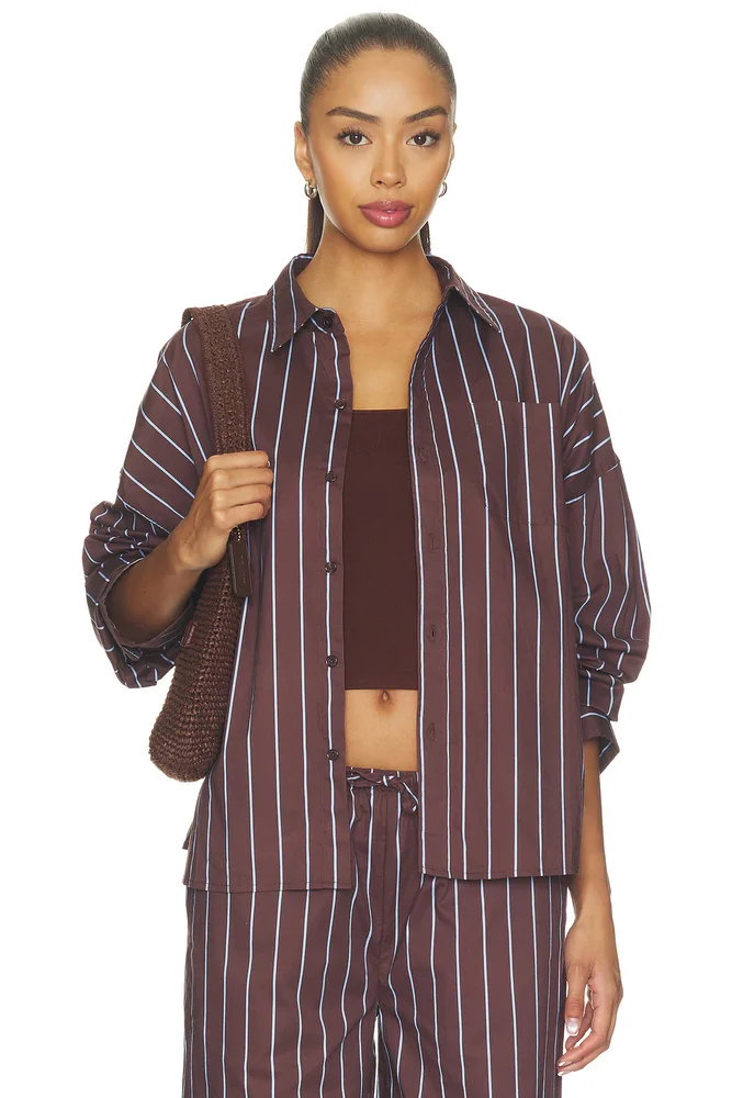 Cropped Button Front Shirt