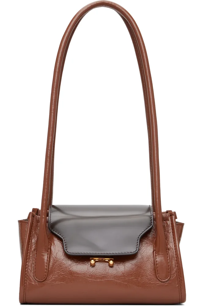 Brown Leather Trunkette Bag
