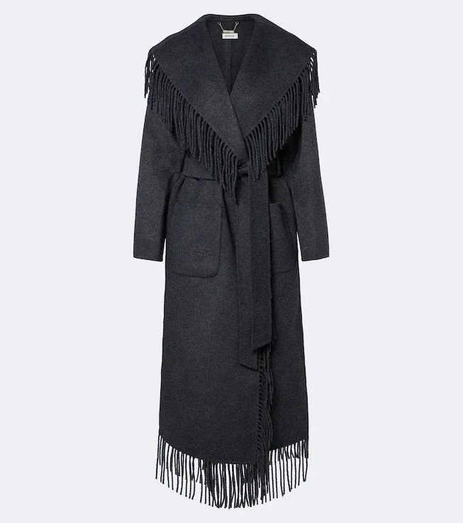 Carrie fringed wrap coat