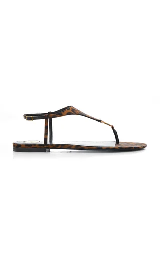 Cassandra Leopard-Print Grosgrain Sandals
