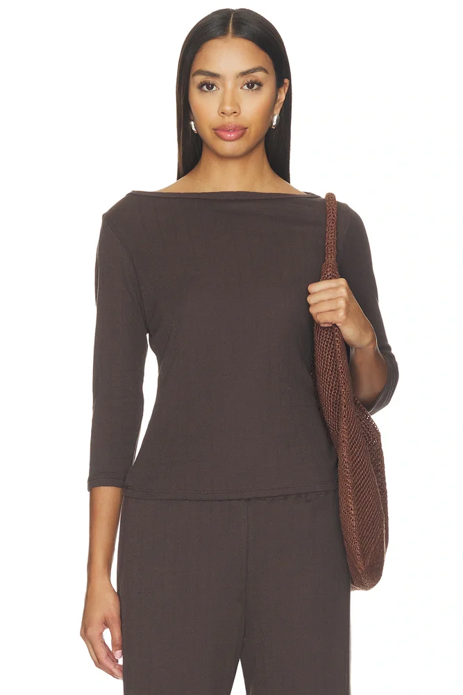 Florence Boatneck Pointelle Top