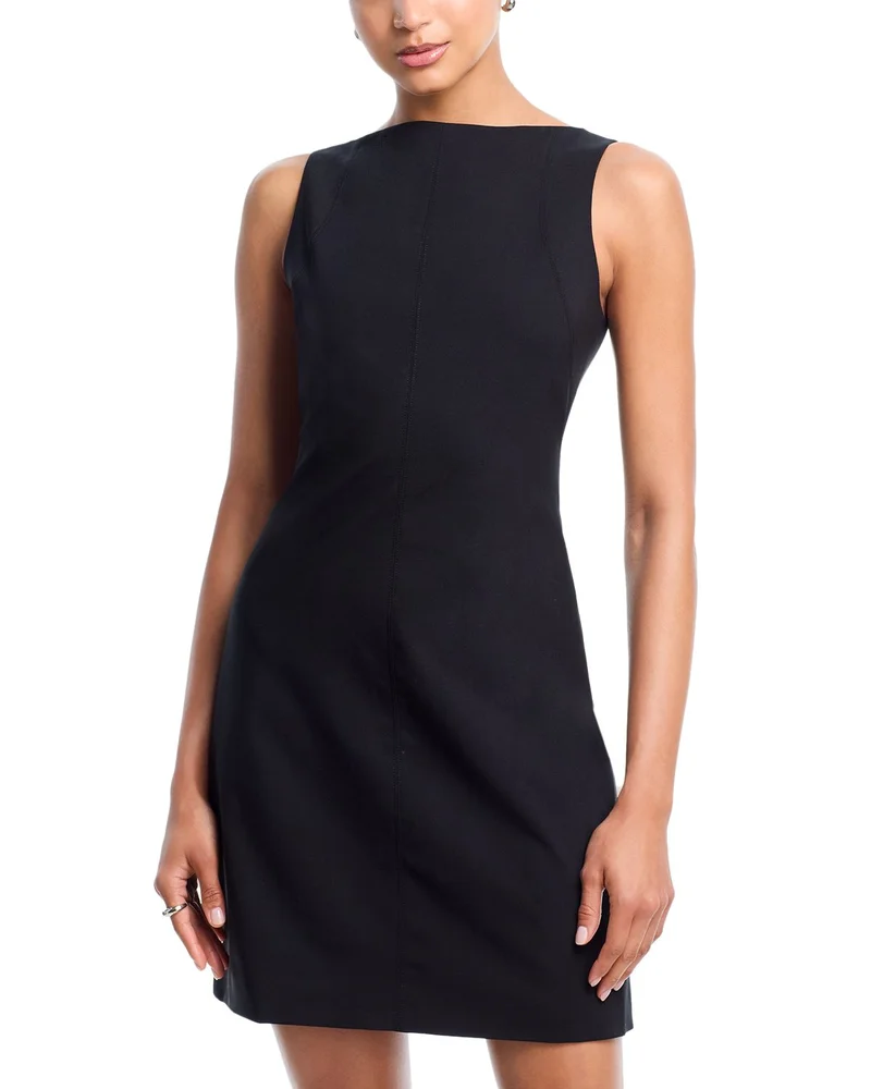 Sleeveless Boat Neck Mini Dress