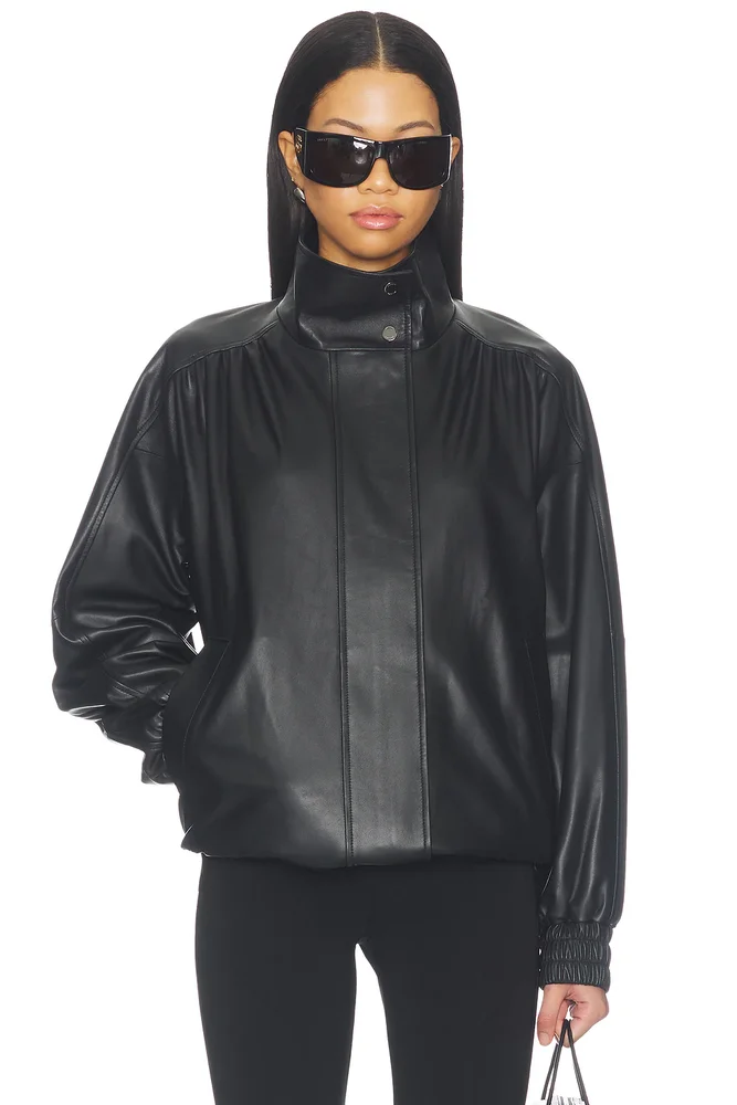 Oversized Leather Bomber