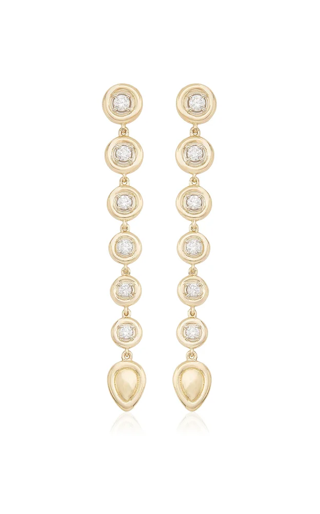 18K Yellow and White Gold Diamond Earrings