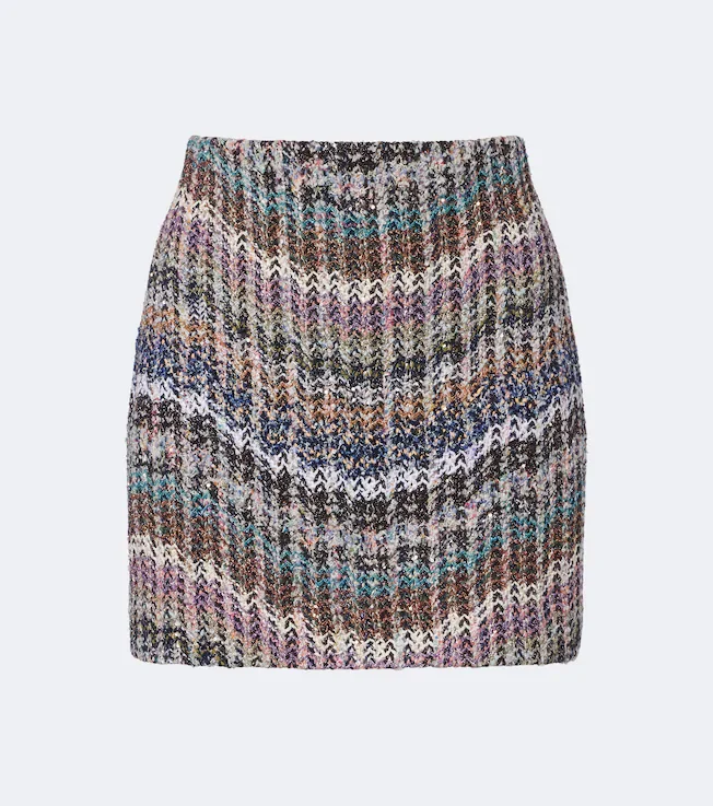 Knitted lamé miniskirt