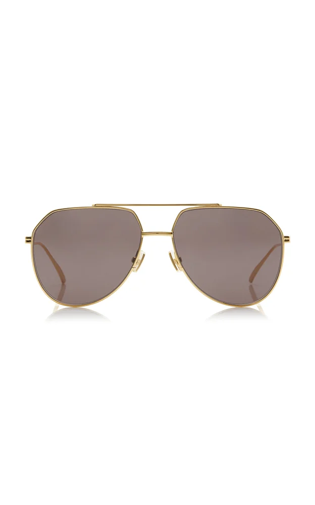 Aviator-Frame Metal Sunglasses