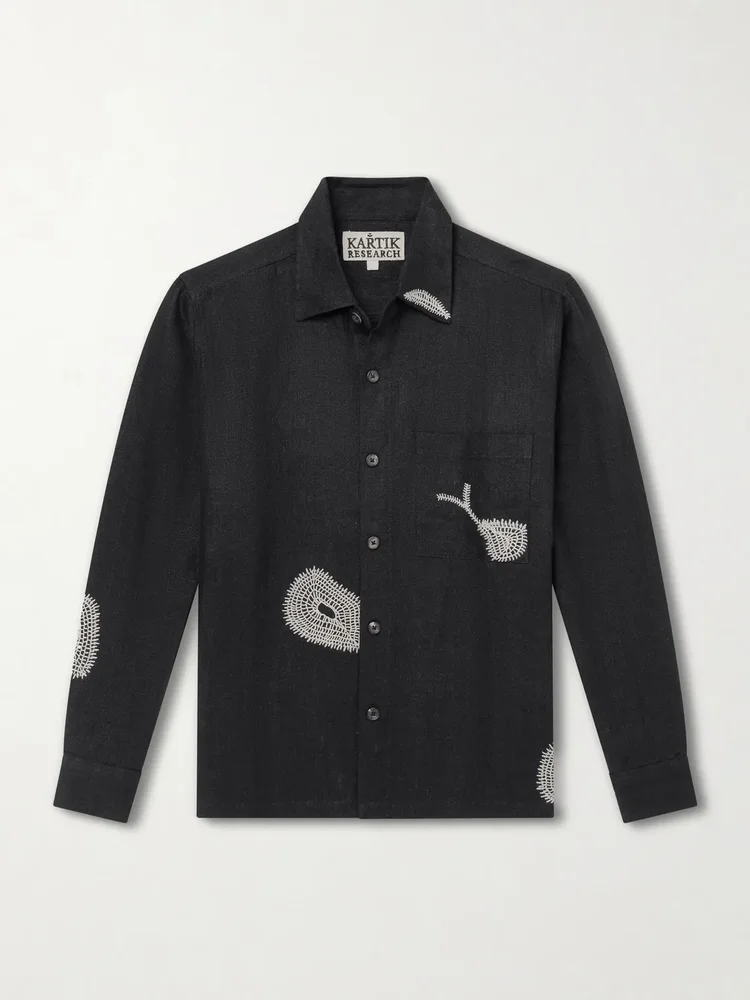 Repair Embroidered Linen Shirt