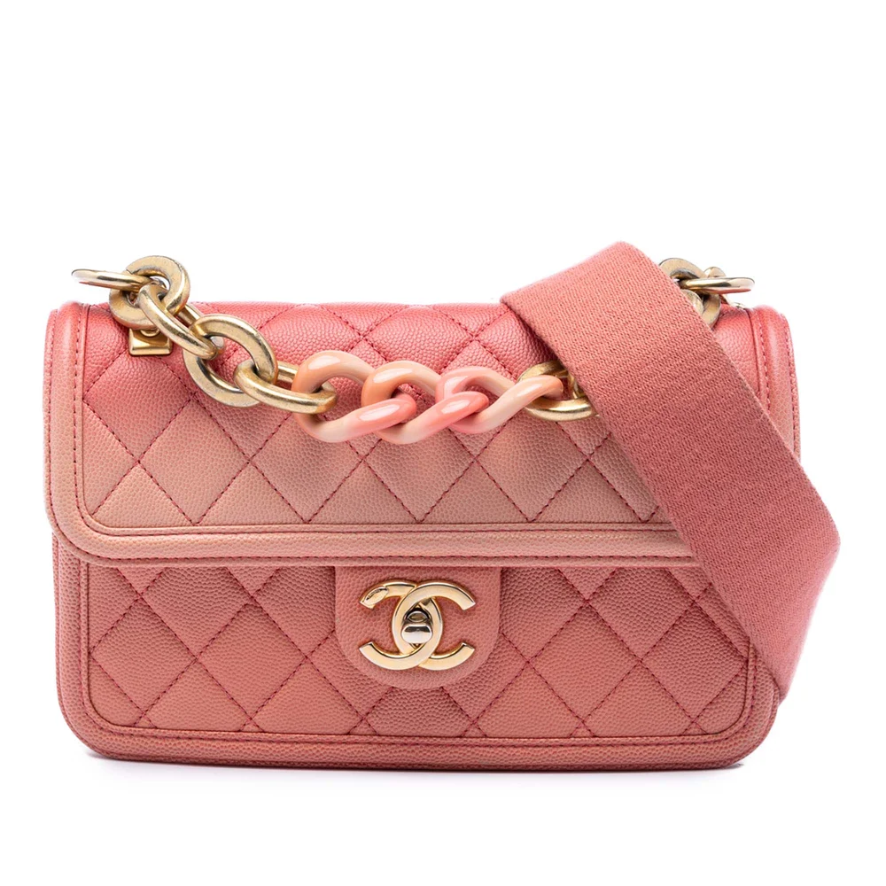 Pre-Owned Chanel Sunset On The Sea Flap Bag Quilted Caviar Small
