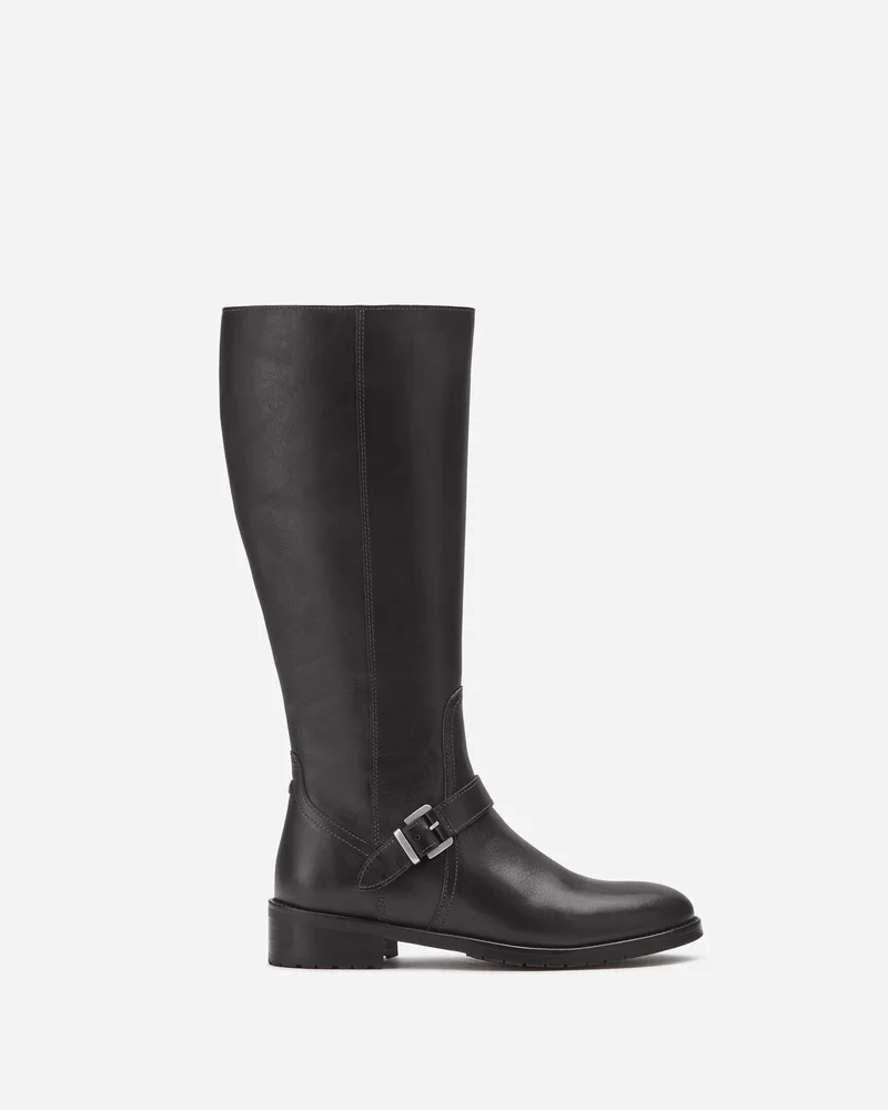 Charlotte Knee-High Boots in Black Leather