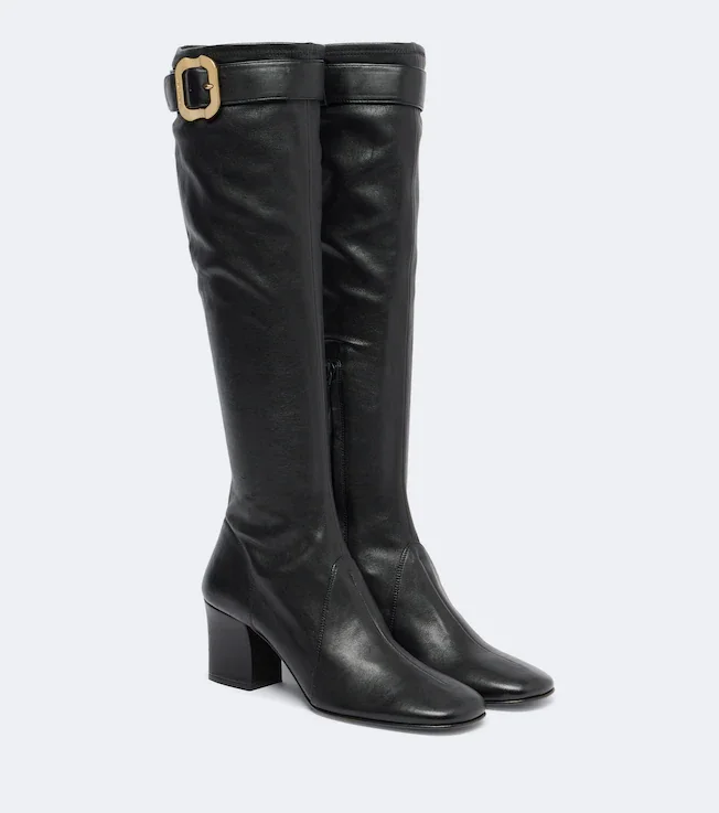 Leather knee-high boots