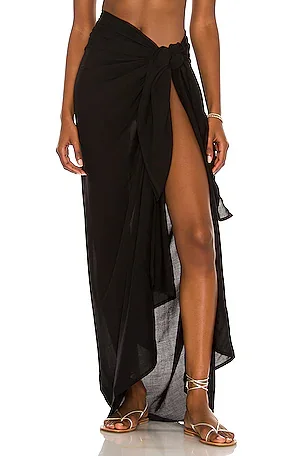 St. Tropez Sarong - Light Slate Crinkle Linen