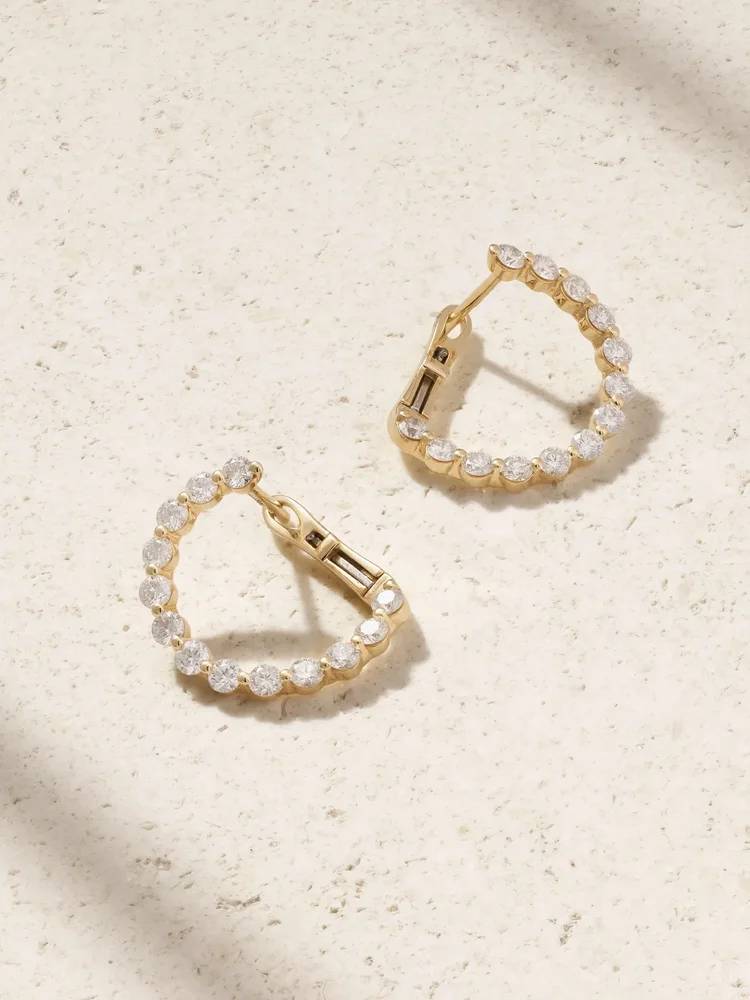 Circle 18-karat gold diamond earrings