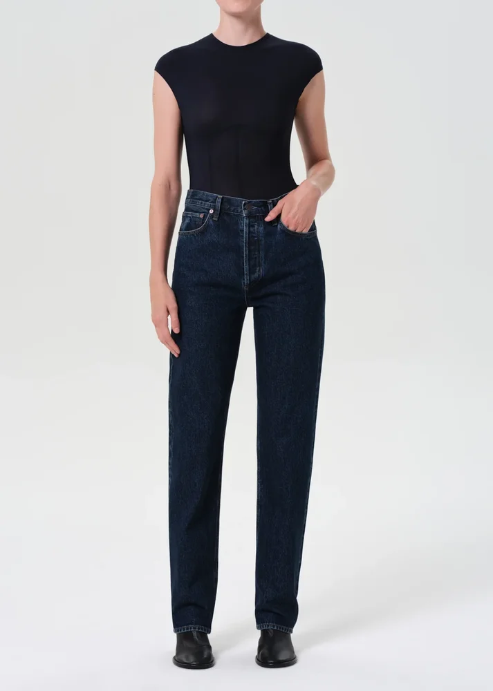 90's Pinch Waist High Rise Straight Long in Pendulum