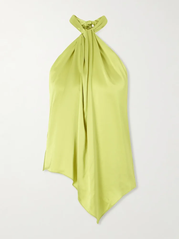 Safira silk-satin halterneck top