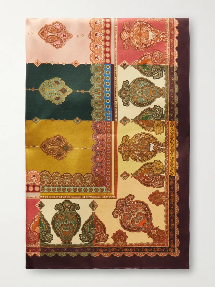 Printed silk-twill scarf