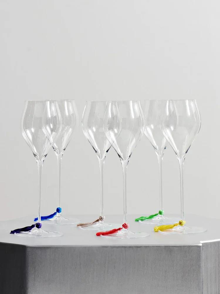 Set of six champagne glasses