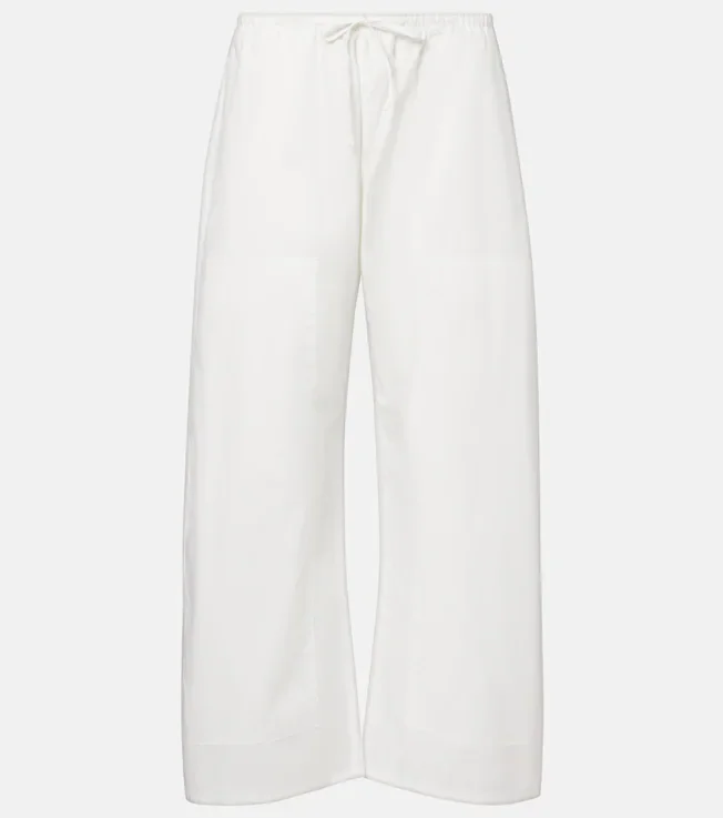 Kyoto cotton barrel-leg pants
