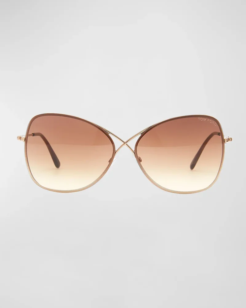 Colette Metal-Frame Butterfly Sunglasses