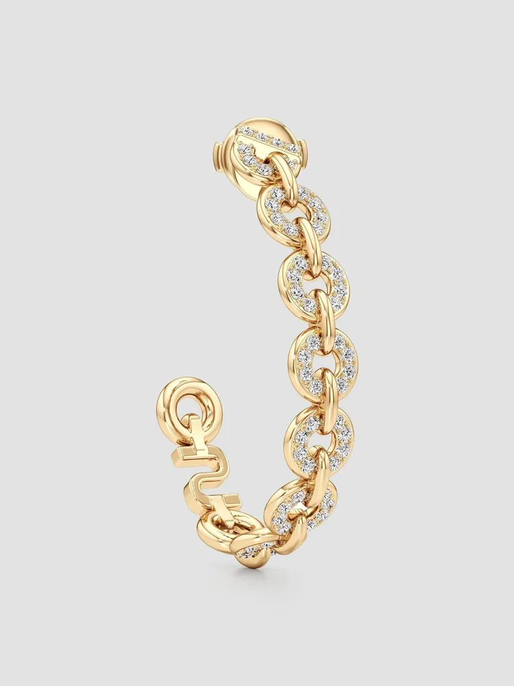 Armor 18K Yellow Gold & 0.39 TCW Lab-Grown Diamond Hoop Earrings