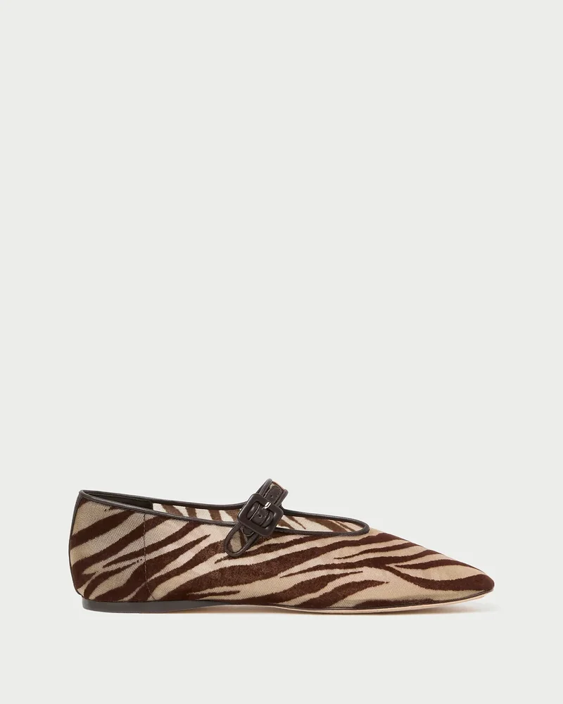 Junia Mary Jane Flat in Zebra