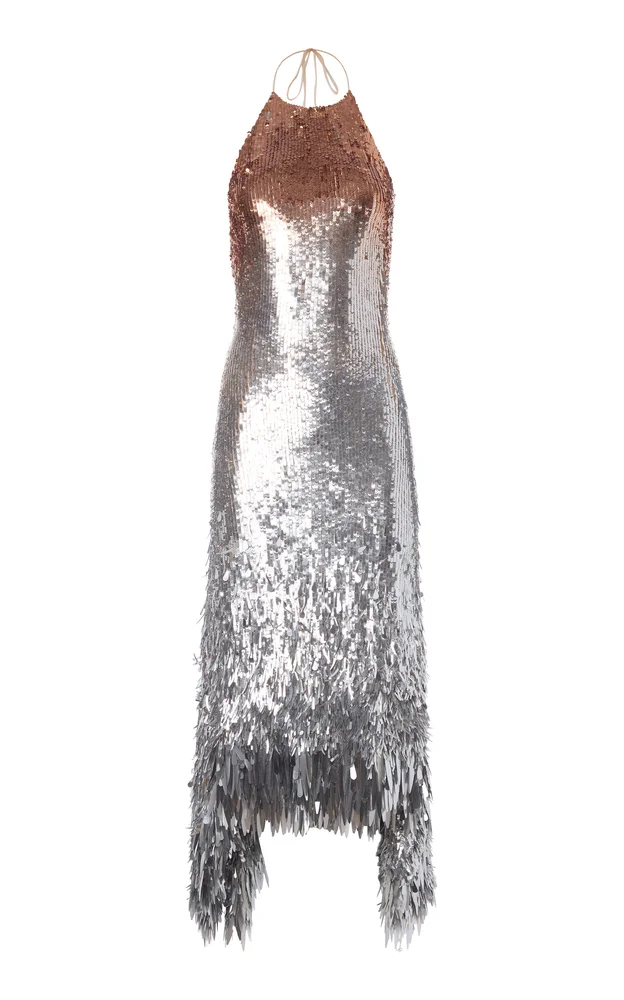 Ombre Sequined Midi Dress